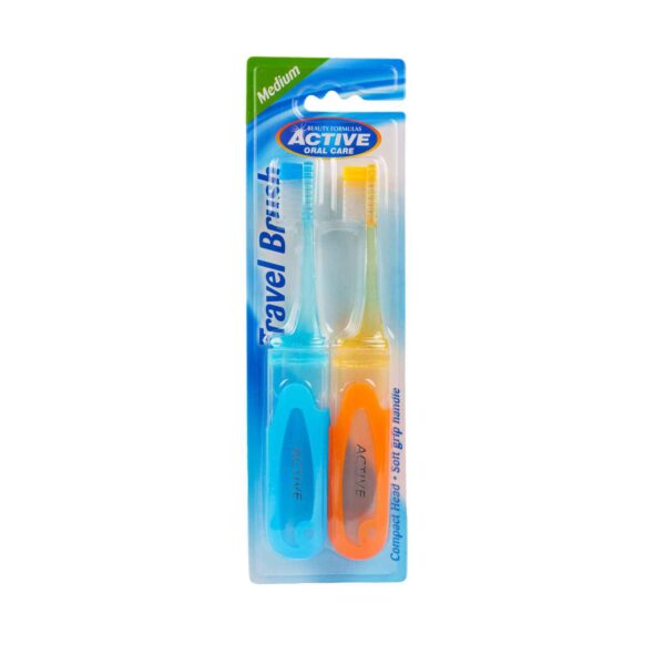 Travel Toothbrush 2 Pk Med.